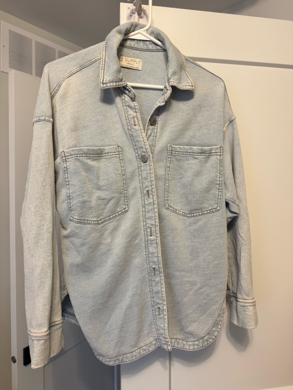 Z Supply Faded Blue Denim Overshirt